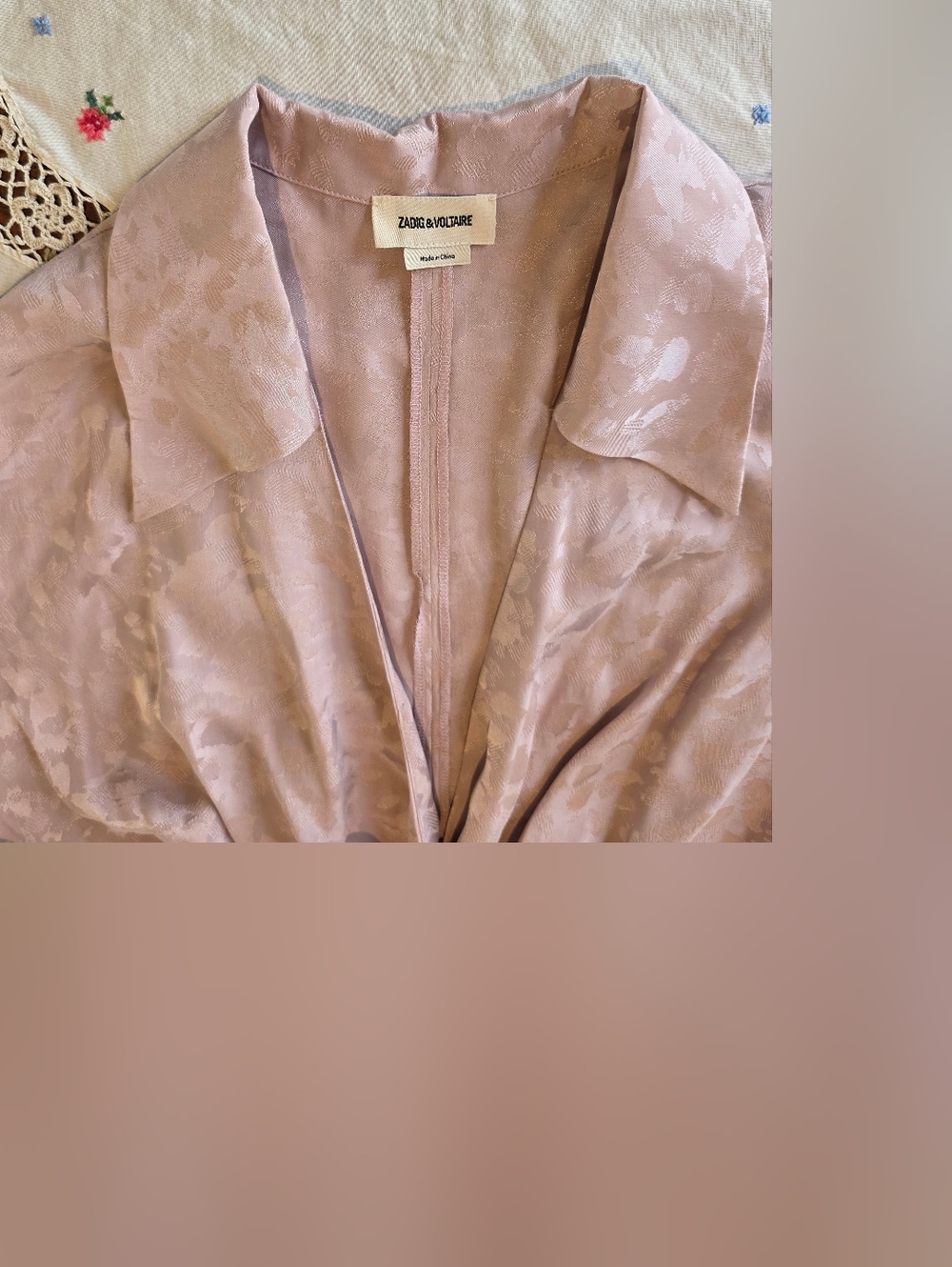 Zadig And Voltaire 100% Silk Rozo Jacquard Leopard Print Lilac dress Size XS - Picture 7 of 16